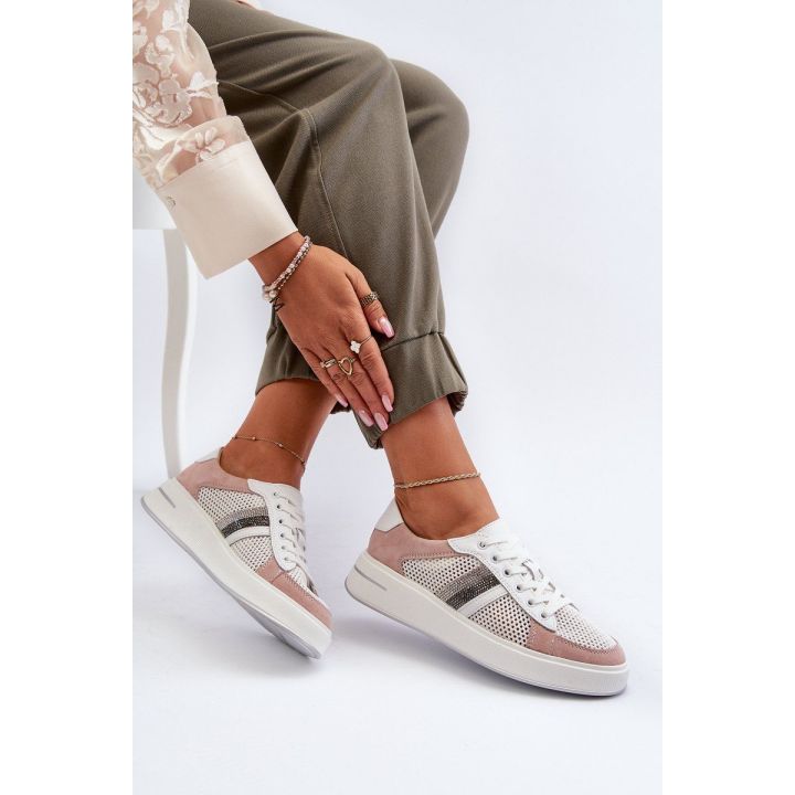 Moteriški odiniai sportbačiai D&A LR110 White-Pink