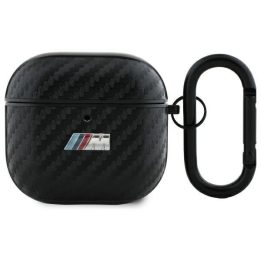 BMW AirPods 4 dėklas juodas, anglies pluošto dizainas