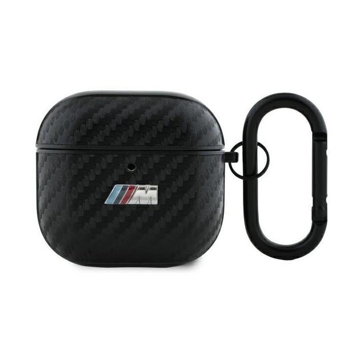 BMW AirPods 4 dėklas juodas, anglies pluošto dizainas