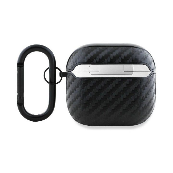 BMW AirPods 4 dėklas juodas, anglies pluošto dizainas