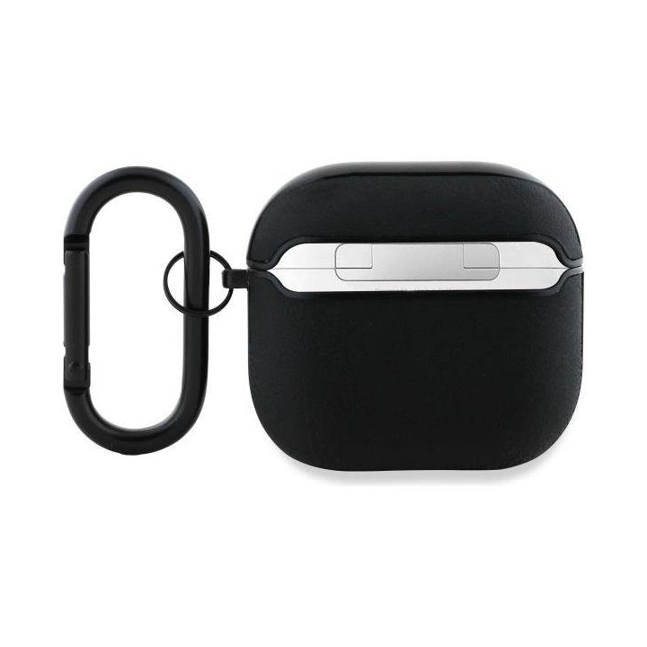 BMW AirPods 4 odinis dėklas, juodas, sidabrinis logotipas