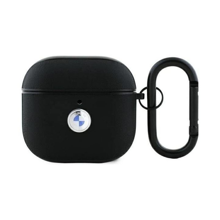 BMW AirPods 4 odinis dėklas, juodas, sidabrinis logotipas