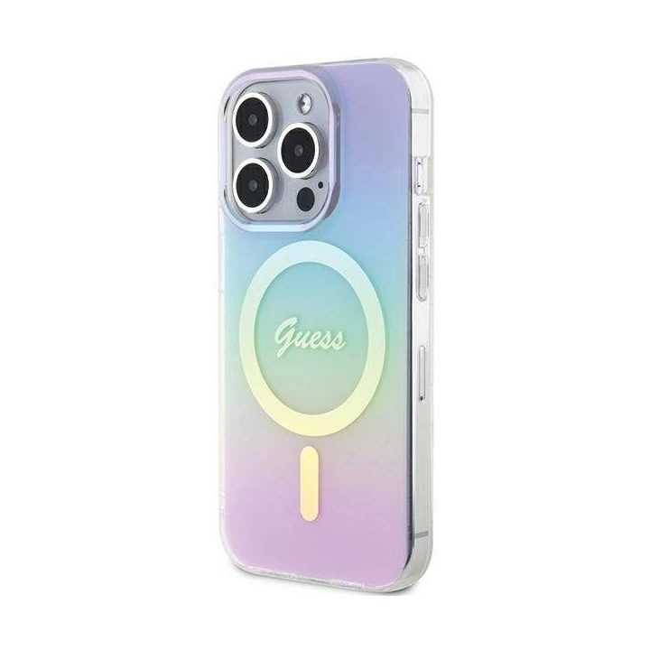 Guess iPhone 15 Pro 6.1 violetinis dėklas su MagSafe