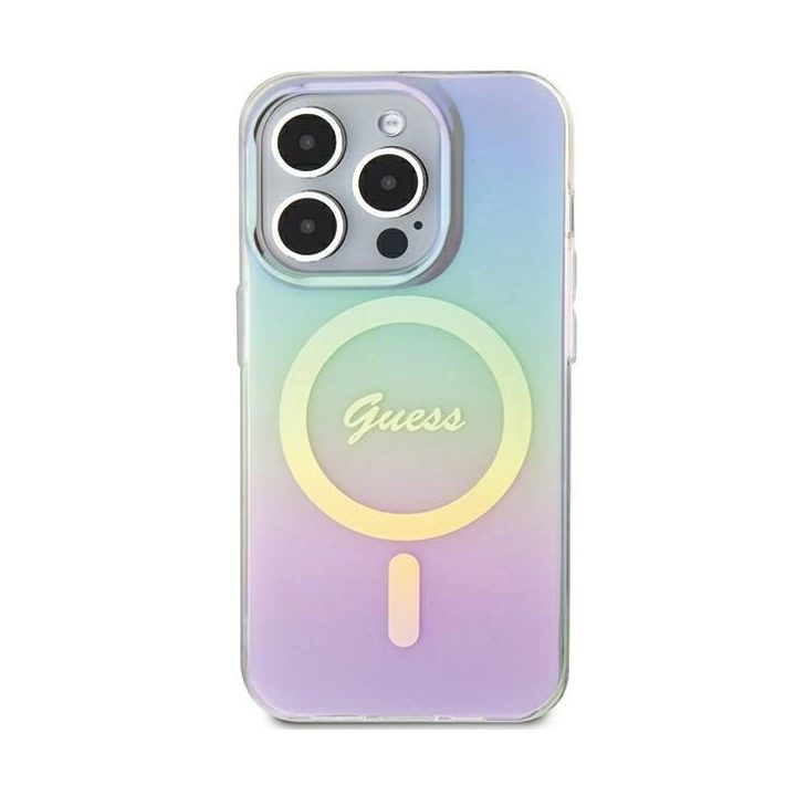 Guess iPhone 15 Pro 6.1 violetinis dėklas su MagSafe
