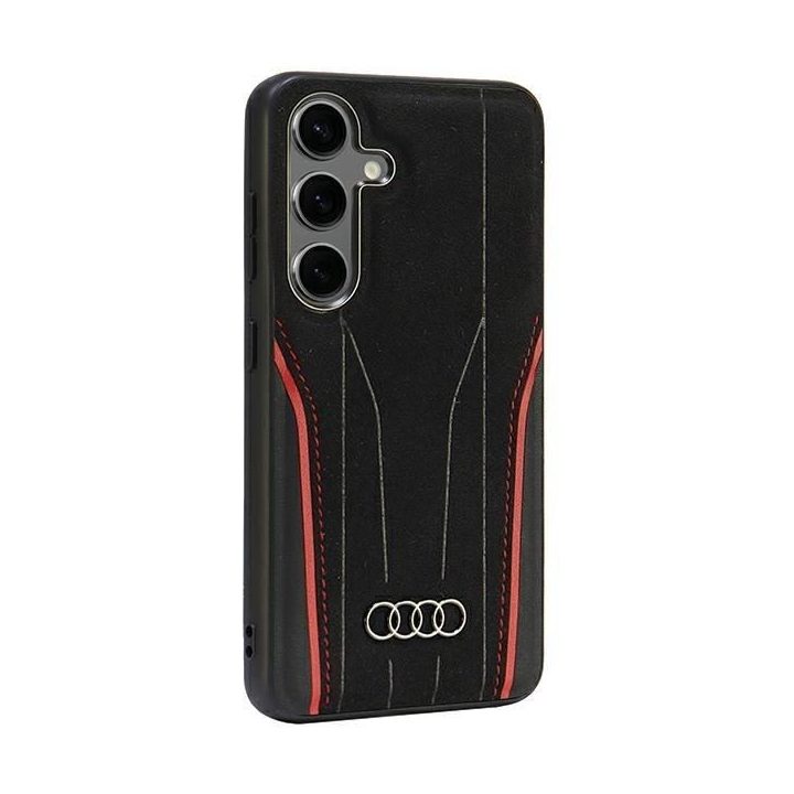 Audi originalus odinis MagSafe dėklas, juodai raudonas (S24)