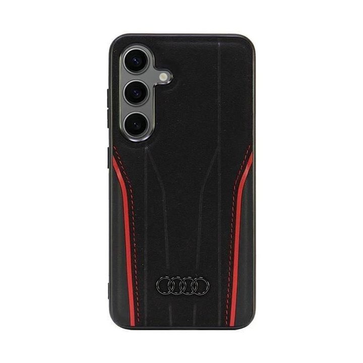 Audi originalus odinis MagSafe dėklas, juodai raudonas (S24)