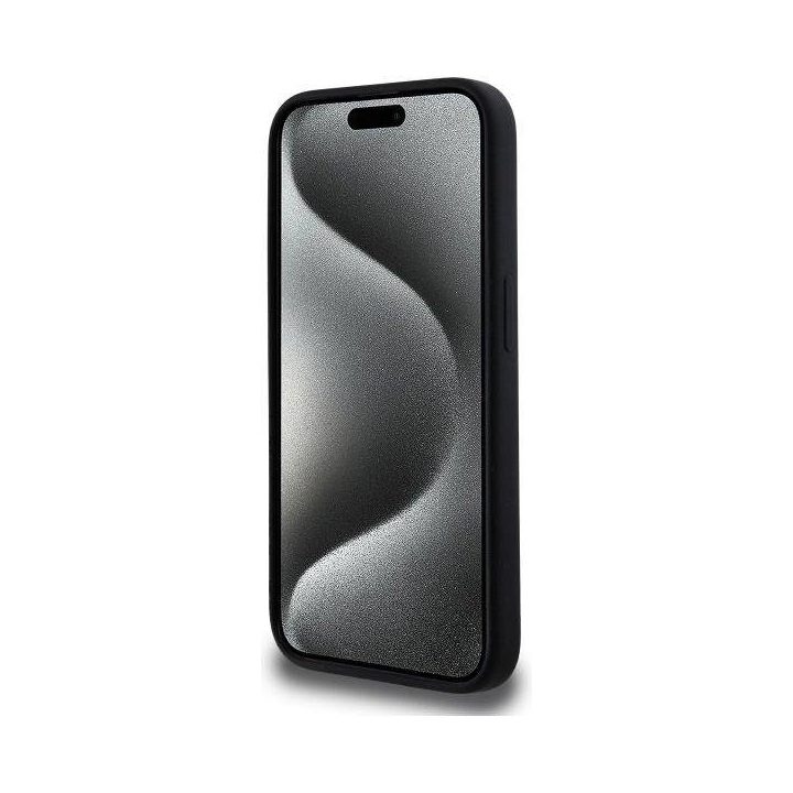 Karl Lagerfeld juodas silikoninis dėklas iPhone 15 Pro (MagSafe)