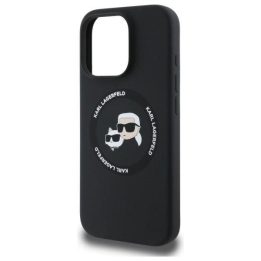 Karl Lagerfeld silikoninis dėklas iPhone 16 Pro Max (6.9 ) su MagSafe – juodas, Karl & Choupette dizainas