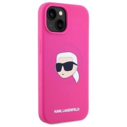 Karl Lagerfeld iPhone 15 (6.1 ) silikoninis dėklas su MagSafe, fuksija