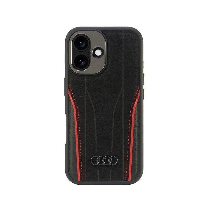 Audi originalus odinis MagSafe dėklas iPhone 16 (6.1 ) juoda/raudona
