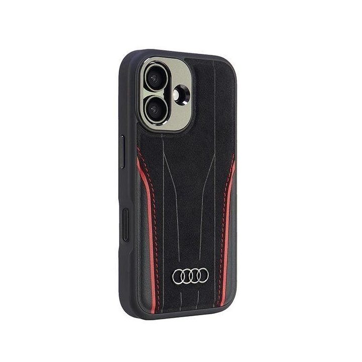Audi originalus odinis MagSafe dėklas iPhone 16 (6.1 ) juoda/raudona