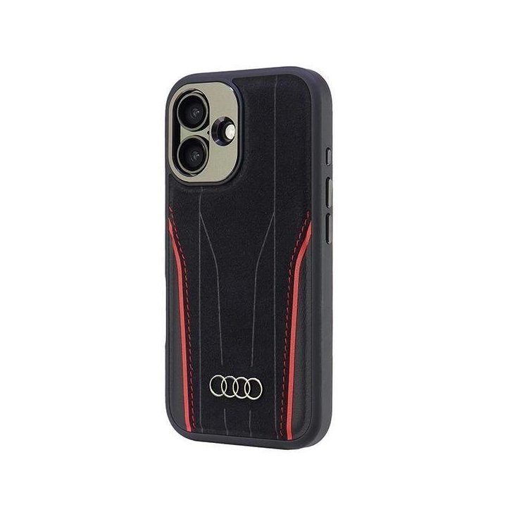 Audi originalus odinis MagSafe dėklas iPhone 16 (6.1 ) juoda/raudona
