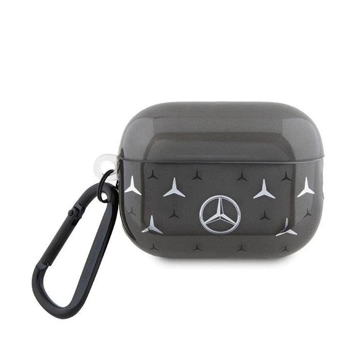 Mercedes AirPods Pro 2 dėklas (juodas, didelių žvaigždžių raštas)