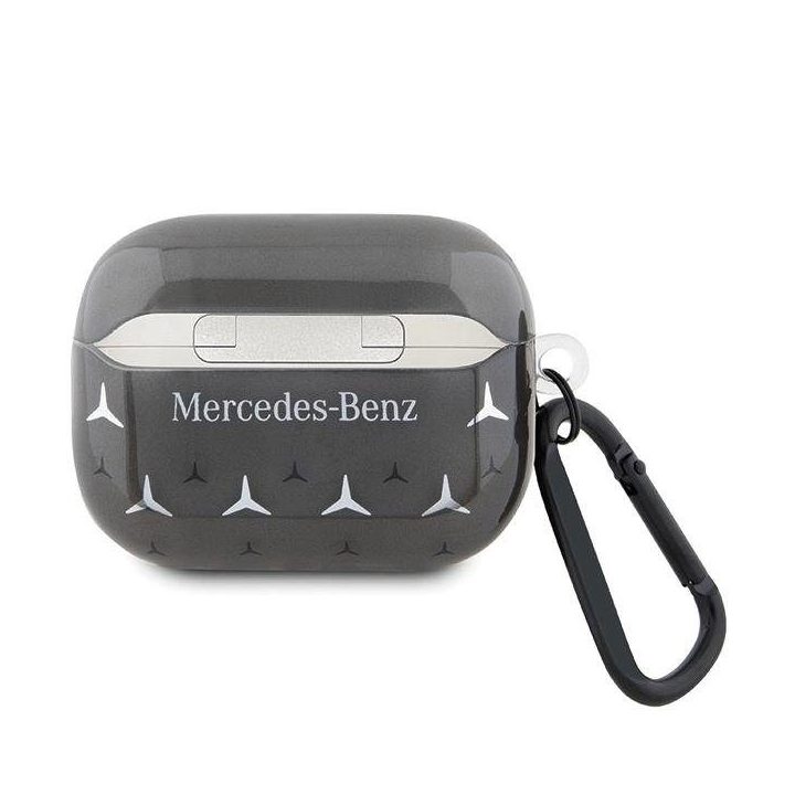 Mercedes AirPods Pro 2 dėklas (juodas, didelių žvaigždžių raštas)