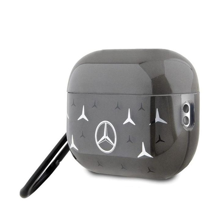 Mercedes AirPods Pro 2 dėklas (juodas, didelių žvaigždžių raštas)