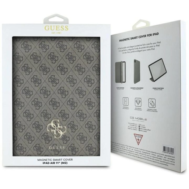 Guess magnetinis dėklas iPad Air 11 (2024), rudas, su logotipu