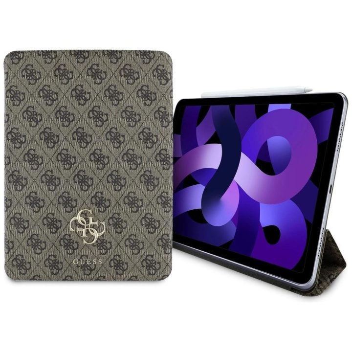 Guess magnetinis dėklas iPad Air 11 (2024), rudas, su logotipu