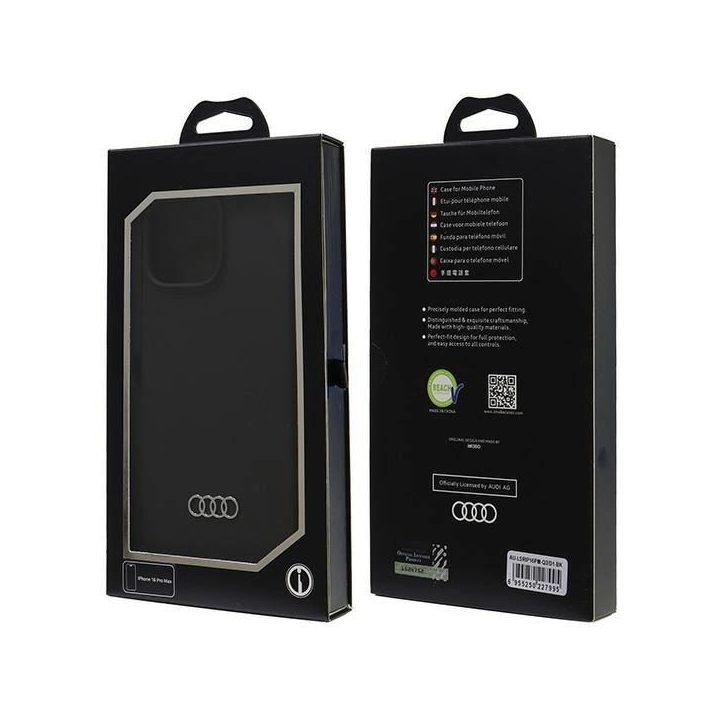 Audi silikoninis dėklas iPhone 16 Pro Max 6.9 juodas, kietas