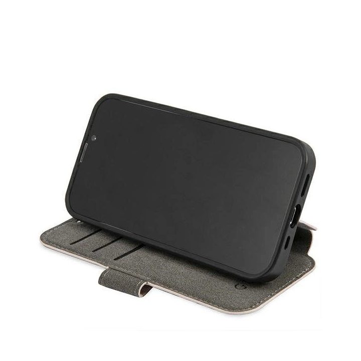 Guess rožinis dėklas knygutė iPhone 13 Pro Max 6.7 su logotipu