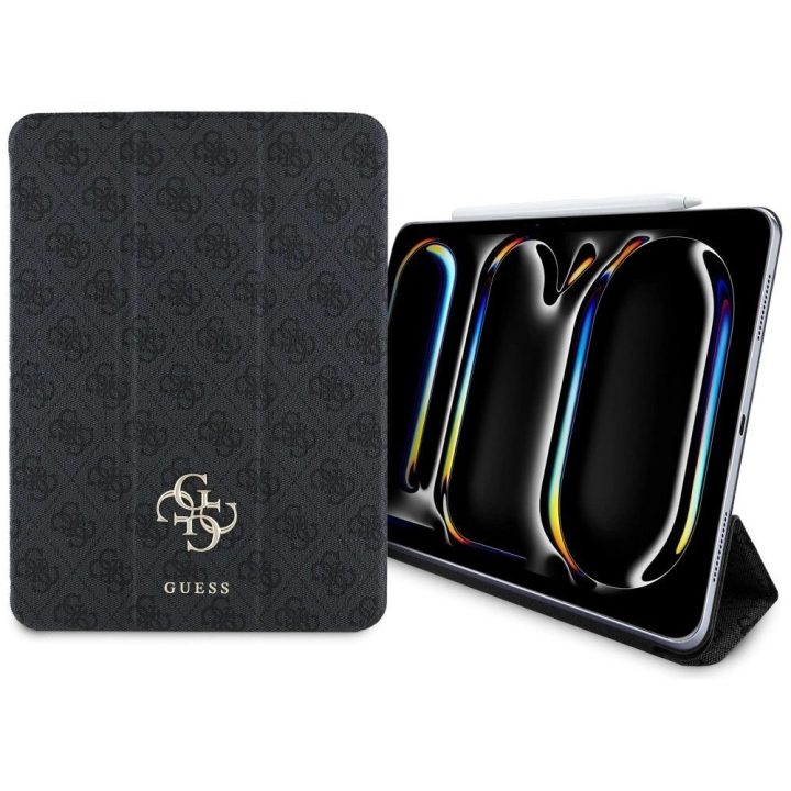 Guess magnetinis dėklas iPad Pro 11 (2024), juodas, su logotipu