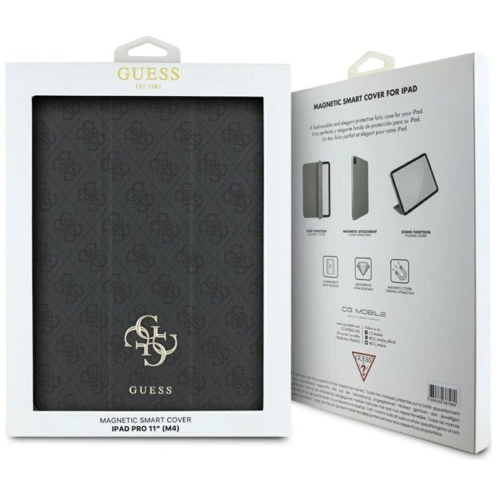 Guess magnetinis dėklas iPad Pro 11 (2024), juodas, su logotipu