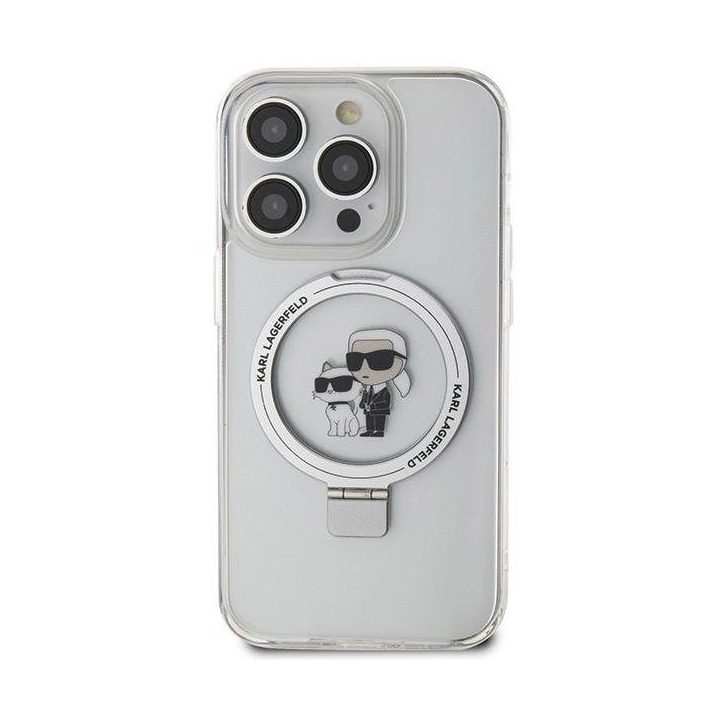 Karl Lagerfeld iPhone 15 Pro Max dėklas (balta) su stovu, MagSafe
