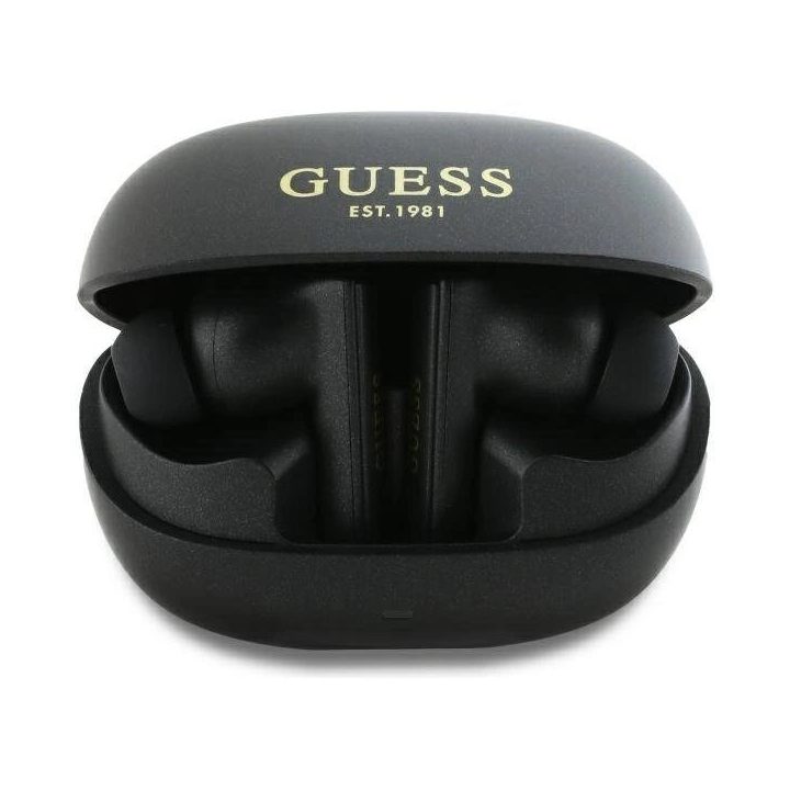 Belaidės Bluetooth ausinės TWS su įkrovimo dėklu, juodos, Guess
