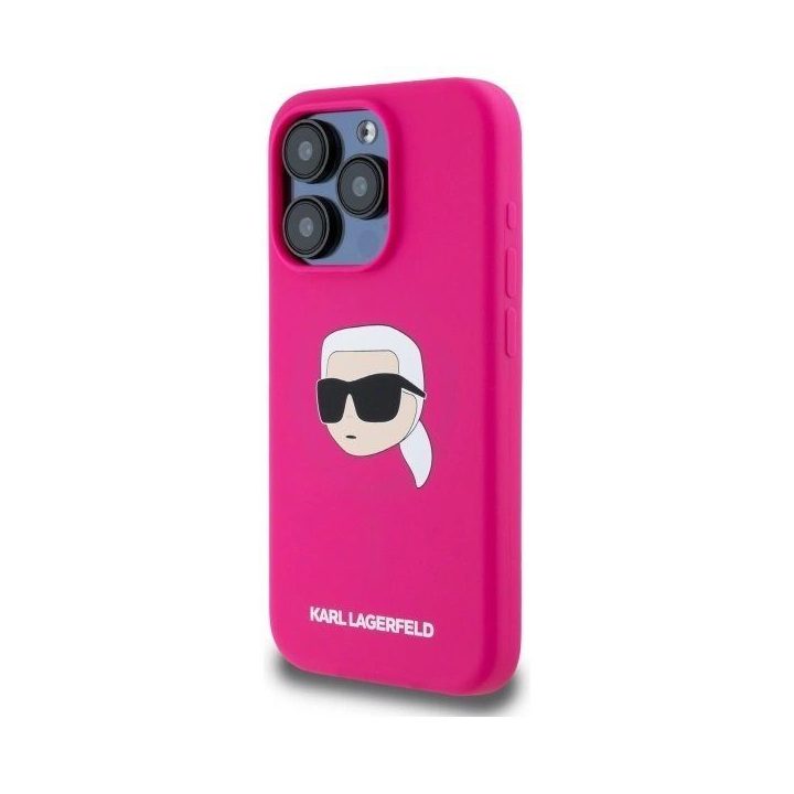 Karl Lagerfeld silikoninis dėklas iPhone 15 Pro Max (6.7 ) su MagSafe – fuksija