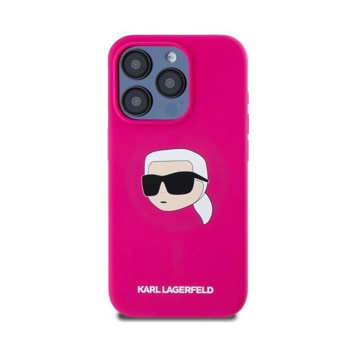 Karl Lagerfeld silikoninis dėklas iPhone 15 Pro Max (6.7 ) su MagSafe – fuksija