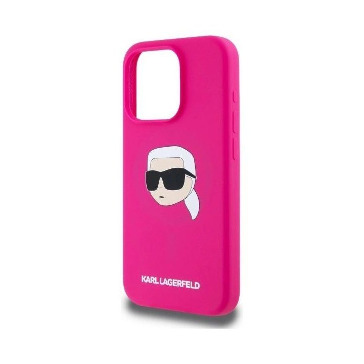 Karl Lagerfeld silikoninis dėklas iPhone 15 Pro Max (6.7 ) su MagSafe – fuksija