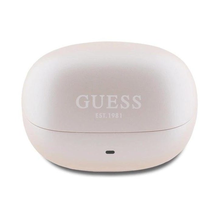 Belaidės Bluetooth ausinės Guess TWS su įkrovimo stotele, rožinės