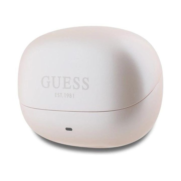 Belaidės Bluetooth ausinės Guess TWS su įkrovimo stotele, rožinės