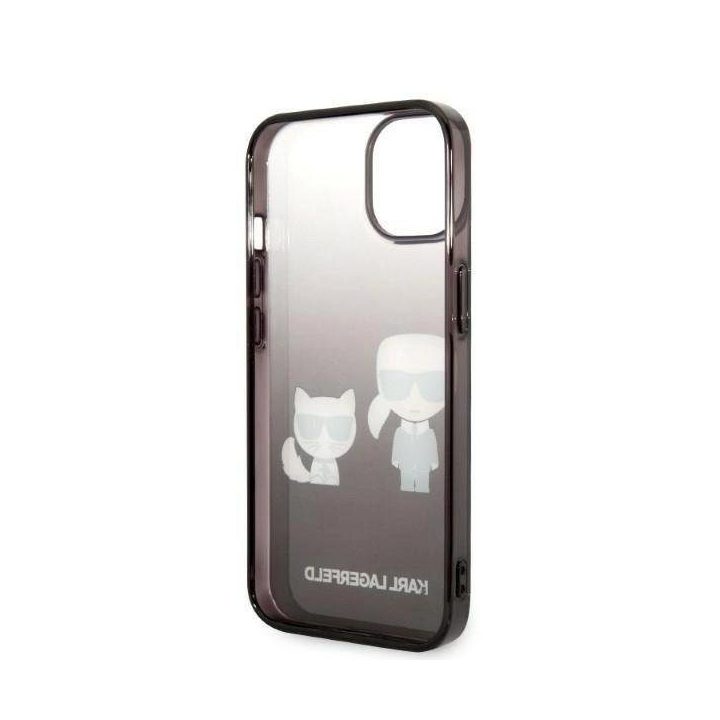 Karl Lagerfeld juodas dėklas iPhone 14 Pro – Ikonik Karl & Choupette