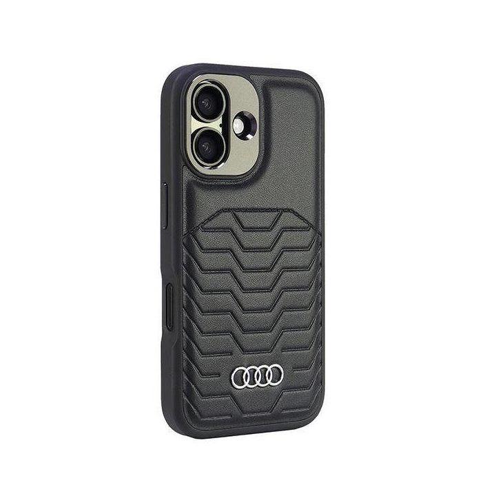 Audi dirbtinės odos MagSafe dėklas iPhone 16 Plus 6.7 , juodas
