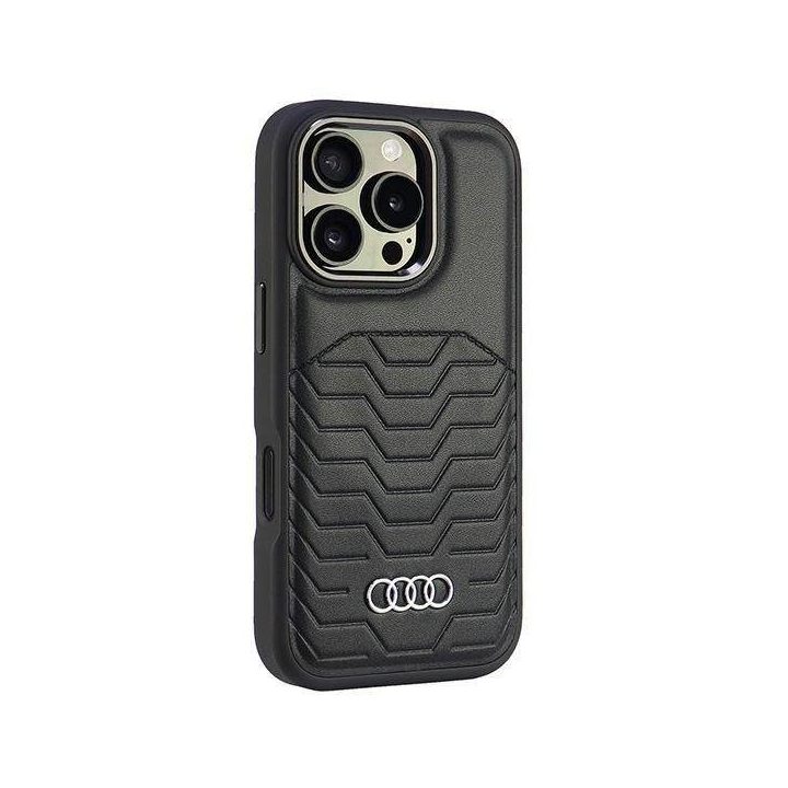 Audi sintetinės odos MagSafe dėklas iPhone 16 Pro 6.3 , juodas