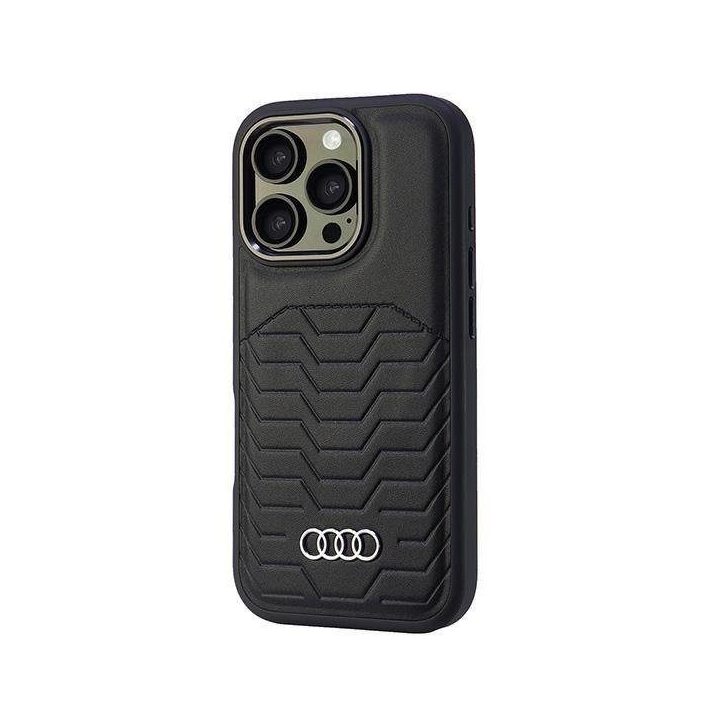 Audi sintetinės odos MagSafe dėklas iPhone 16 Pro 6.3 , juodas