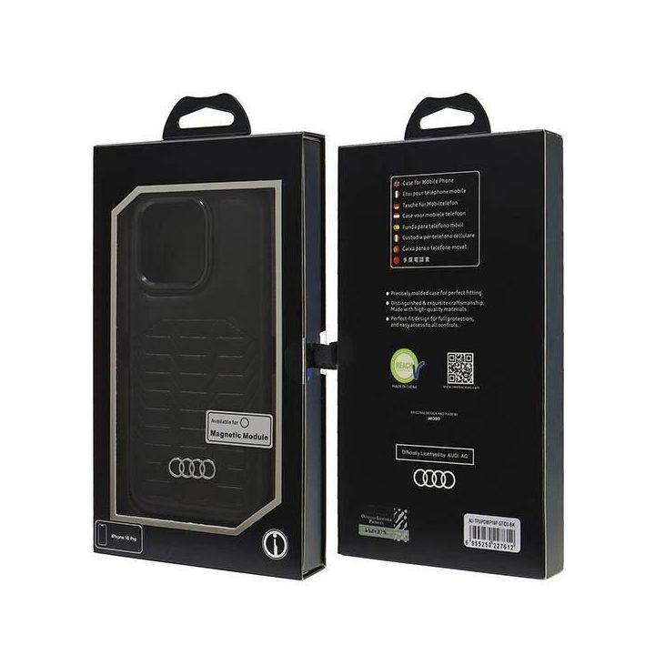 Audi sintetinės odos MagSafe dėklas iPhone 16 Pro 6.3 , juodas