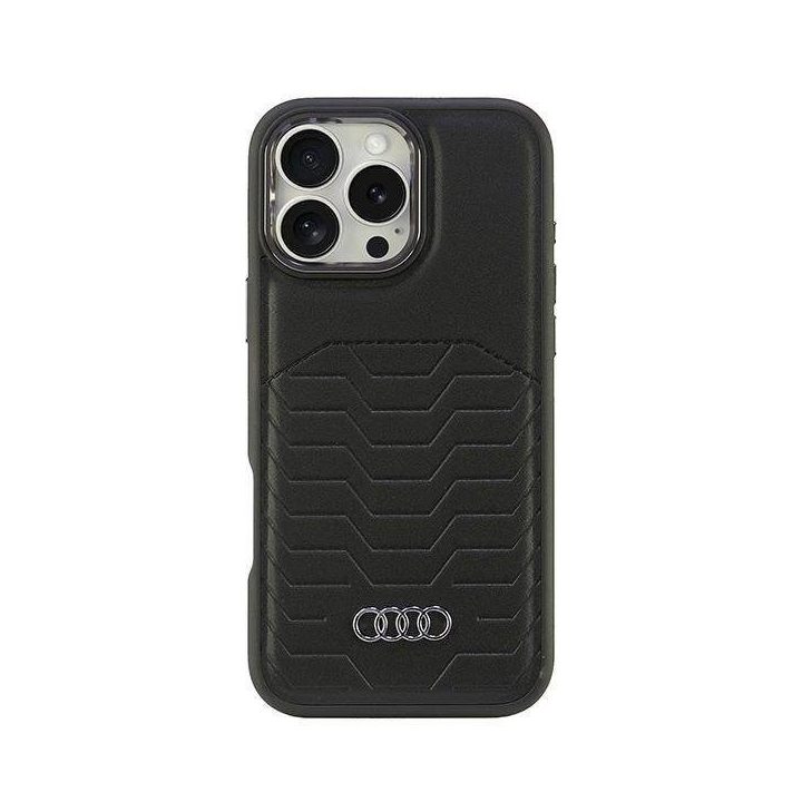 Audi sintetinės odos MagSafe dėklas iPhone 16 Pro Max 6.9 , juodas