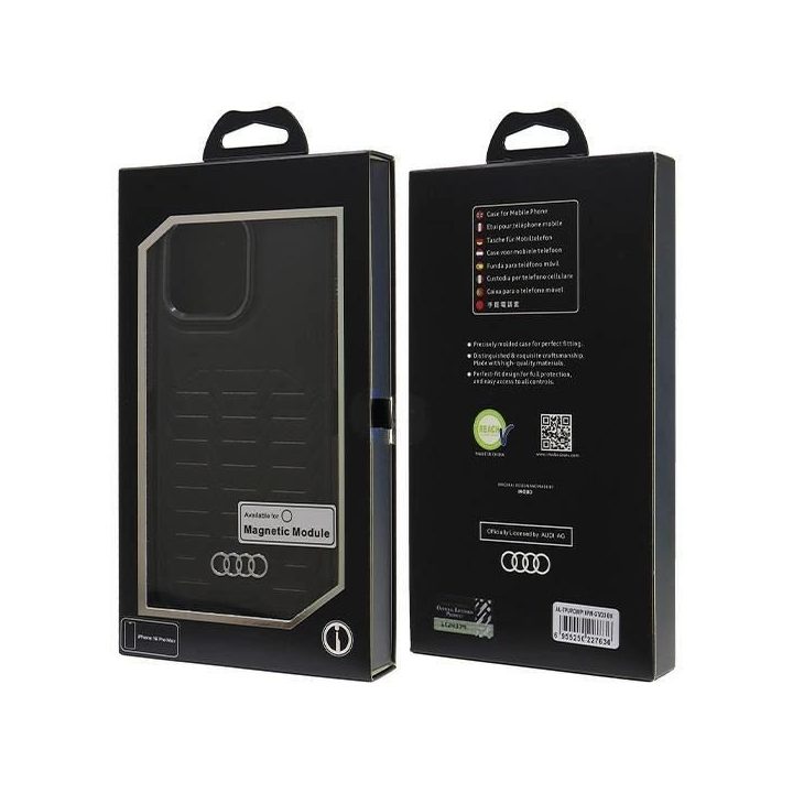 Audi sintetinės odos MagSafe dėklas iPhone 16 Pro Max 6.9 , juodas