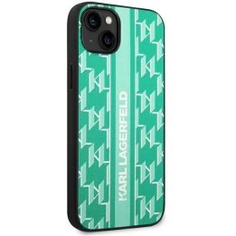 Karl Lagerfeld iPhone 14 dėklas (6.1 ) – žalias, kietas, Monogram Stripe