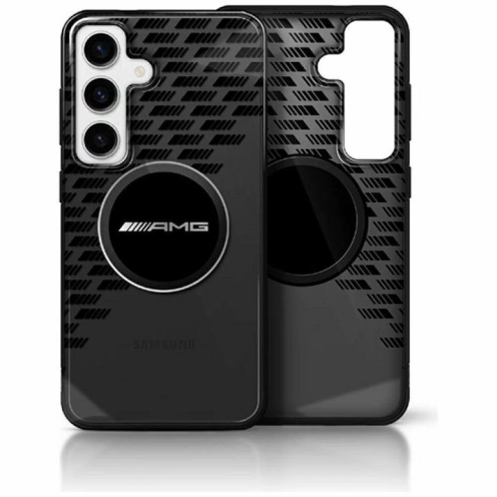 AMG permatomas deimantinis MagSafe dėklas Samsung Galaxy S25 – juodas