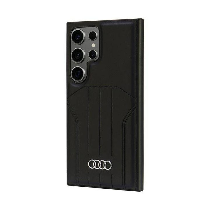 Audi dirbtinės odos MagSafe dėklas Samsung S24 Ultra, juodas