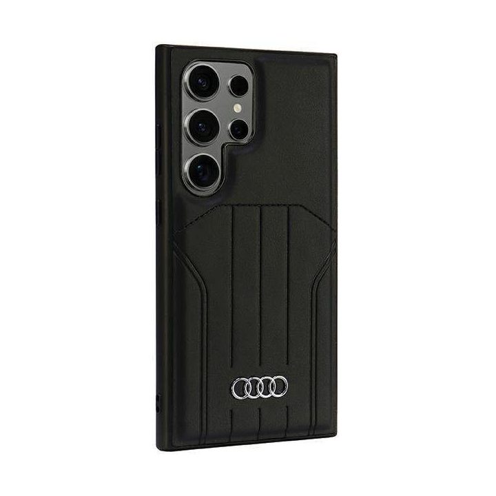 Audi dirbtinės odos MagSafe dėklas Samsung S24 Ultra, juodas