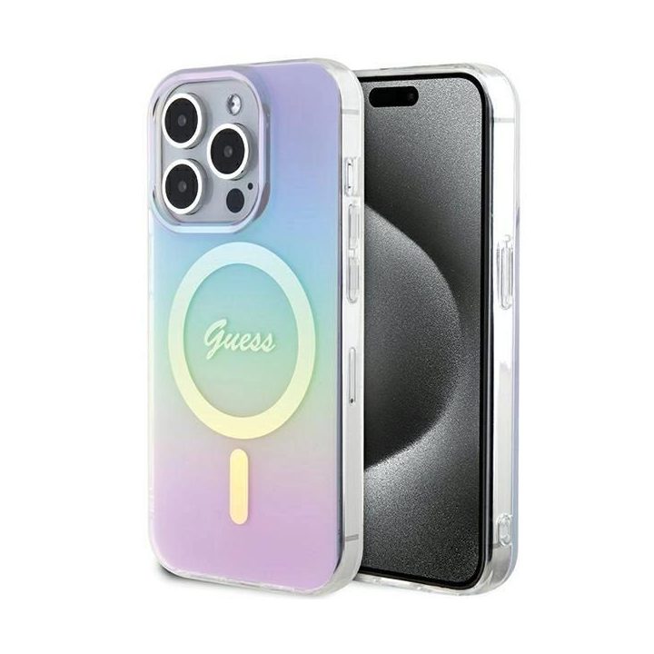 Guess iPhone 15 Pro Max 6.7 kietas dėklas, violetinis, MagSafe