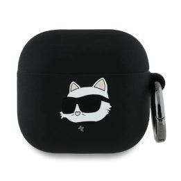 Karl Lagerfeld silikoninis AirPods 4 dėklas Choupette“ 3D, juodas