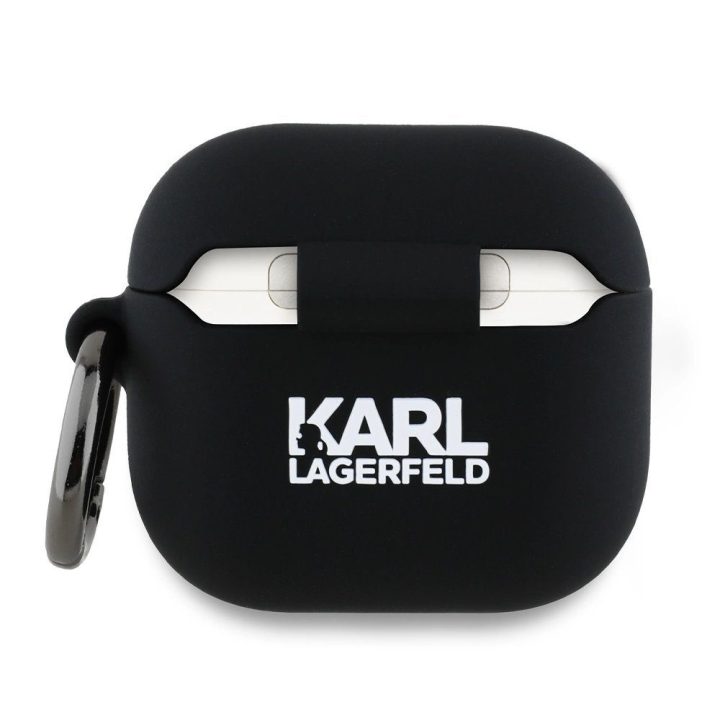 Karl Lagerfeld silikoninis AirPods 4 dėklas Choupette“ 3D, juodas