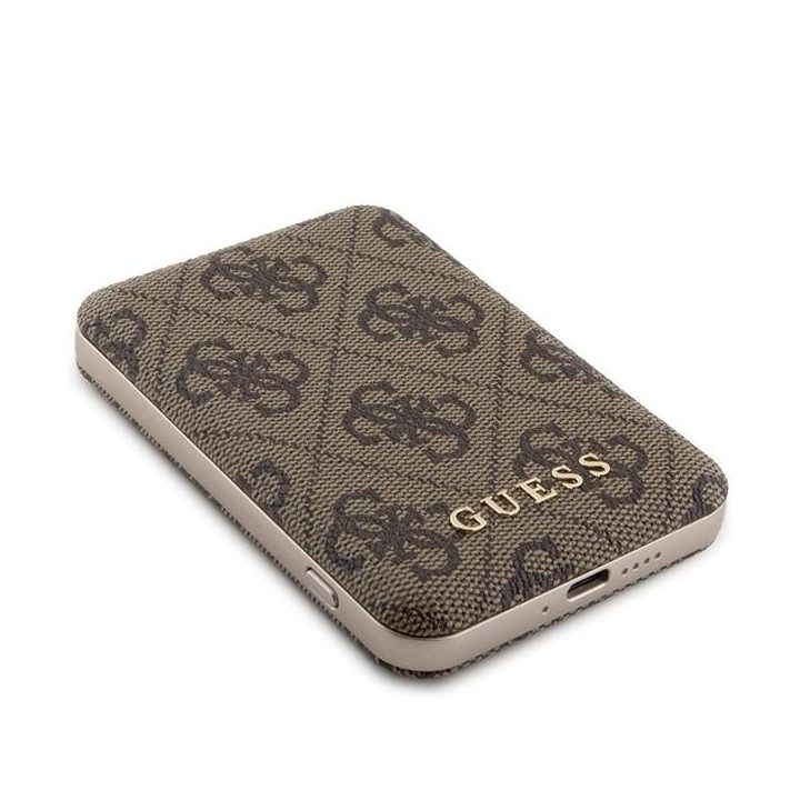 Guess belaidė išorinė baterija 5000mAh, 15W, ruda, MagSafe