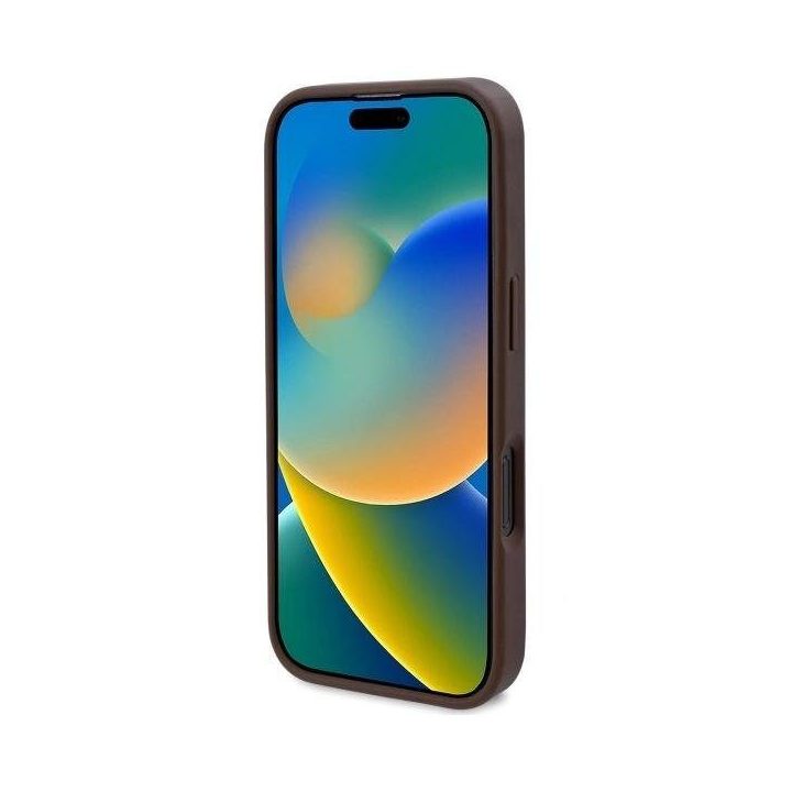 Guess iPhone 16 Pro 6.3 rudas dėklas su gėlių raštu, MagSafe