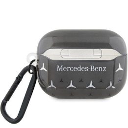 Mercedes AirPods Pro dėklas, juodas, didelis žvaigždžių raštas