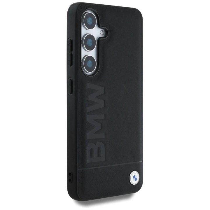 BMW odinis dėklas Big Wordmark“ Samsung Galaxy S25, juodas